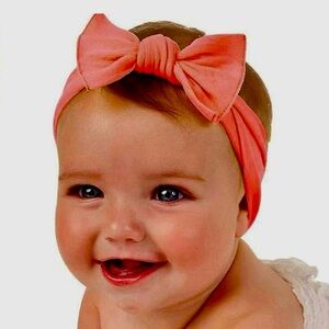 Trader Plus Elasticized Baby Girl Bow Headband in Watermelon